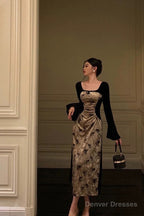 Sexy French A Line Square Neckline Velvet Black Prom Dresses Birthday Outfits Evening Gown