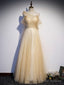 Sexy Gold Sequins Pearls Pleats Prom Dress