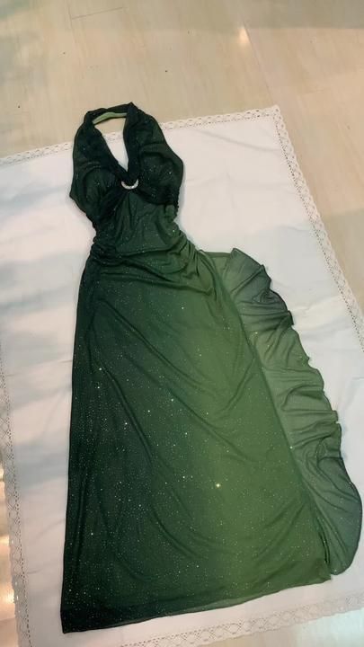 Sexy Halter Ombre Green Chiffon Backless Long Prom Dress Evening Dress Secondary image