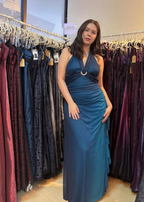 Sexy Halter Ombre Green Chiffon Backless Long Prom Dress Evening Dress