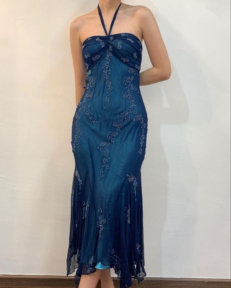Sexy Halter Long Prom Party Dress Evening Gown