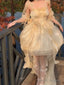 Sexy High Low Spaghetti Straps Champagne Holiday Dresses Night Dress Birthday Outfits