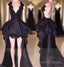 Sexy Layered Hi-Lo Lace Black Prom Dress