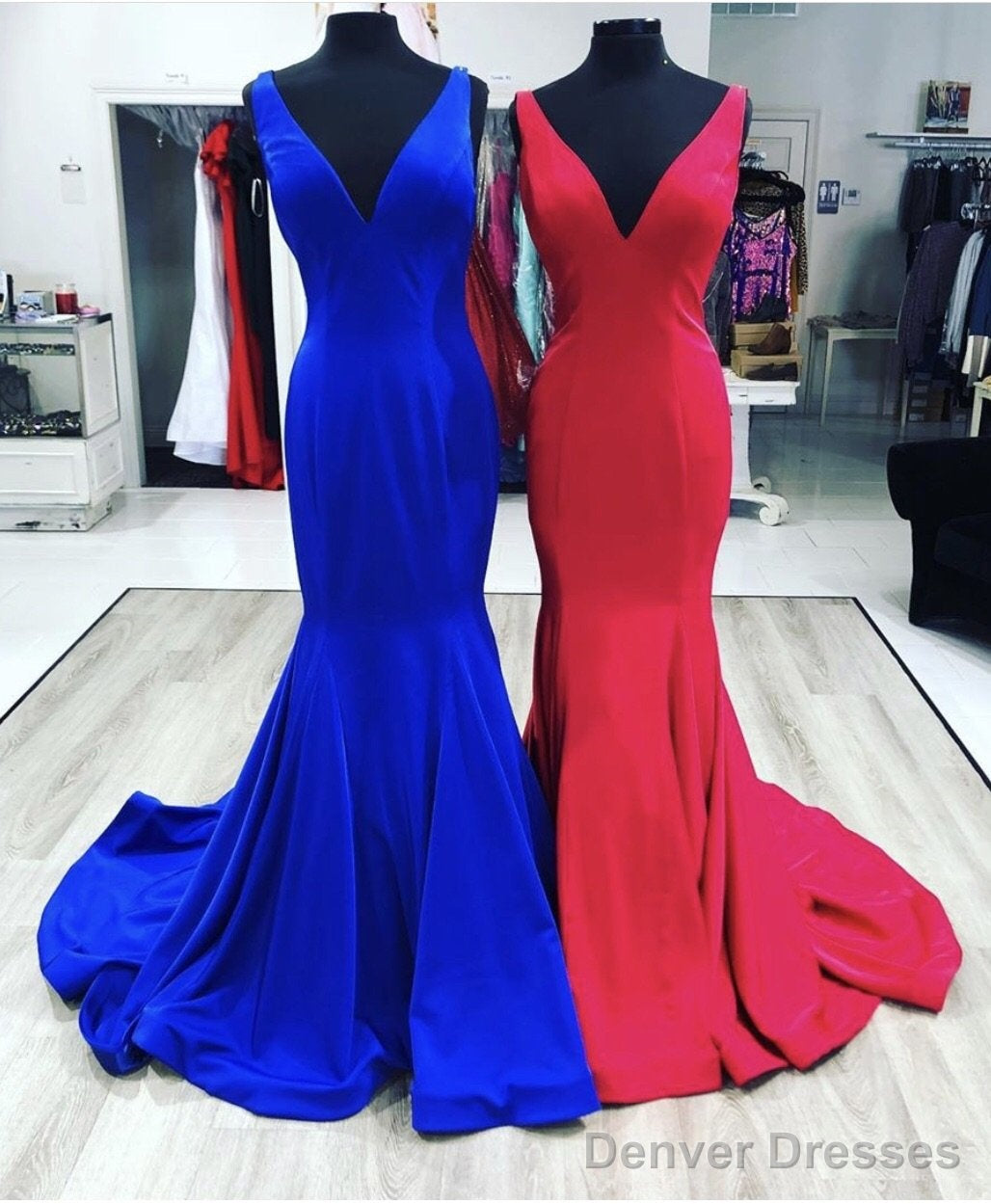 Sexy Leg Split Evening Dresses Long Satin Mermaid Prom Dresses Main image