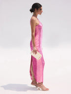 Sexy Mermaid Halter Hot Pink Long Prom Dress