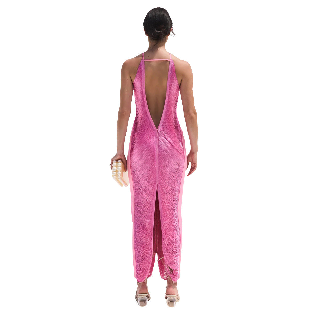 Sexy Mermaid Halter Hot Pink Long Prom Dress