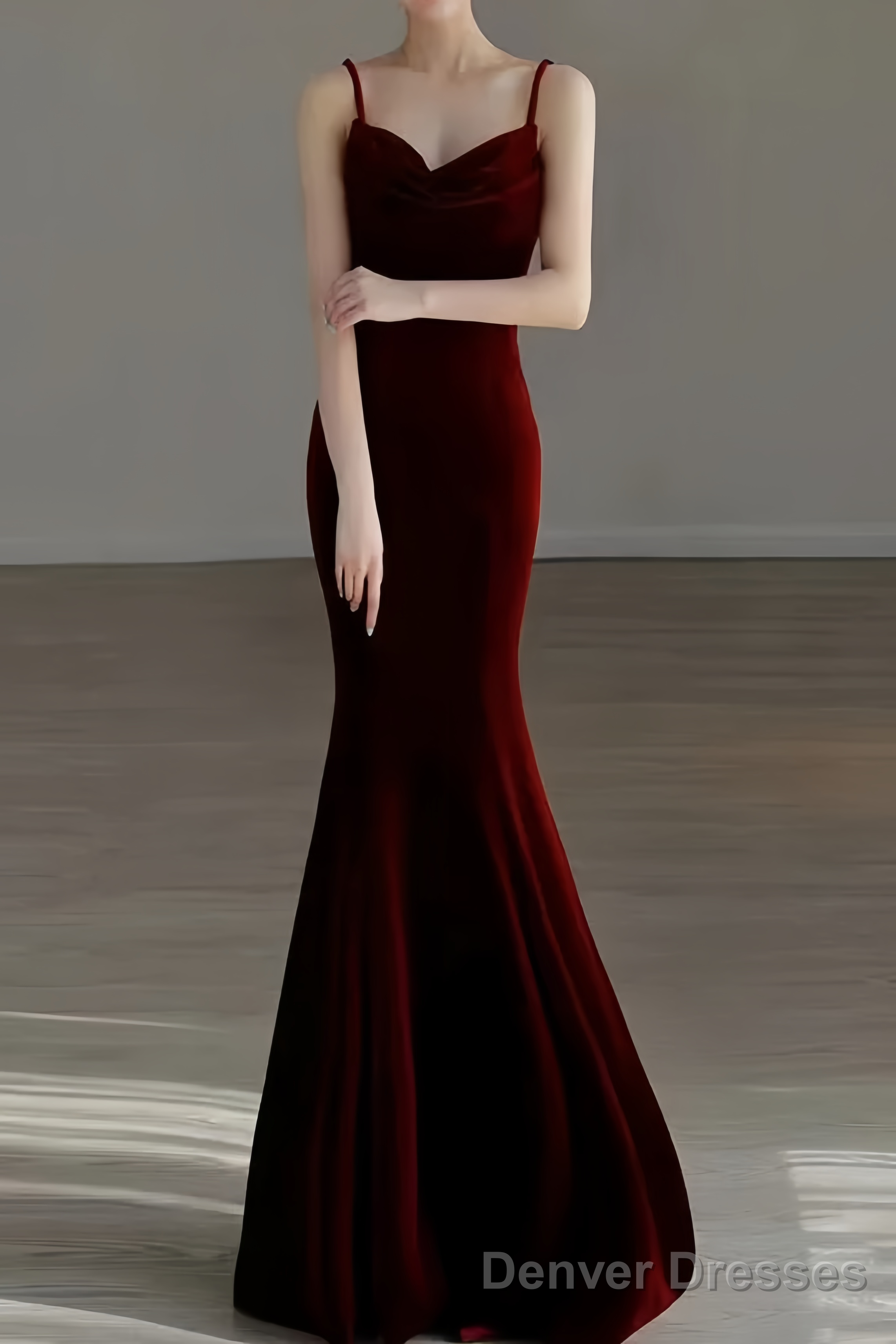 Sexy Mermaid Long Burgundy Prom Dress Evening Dresses Secondary image