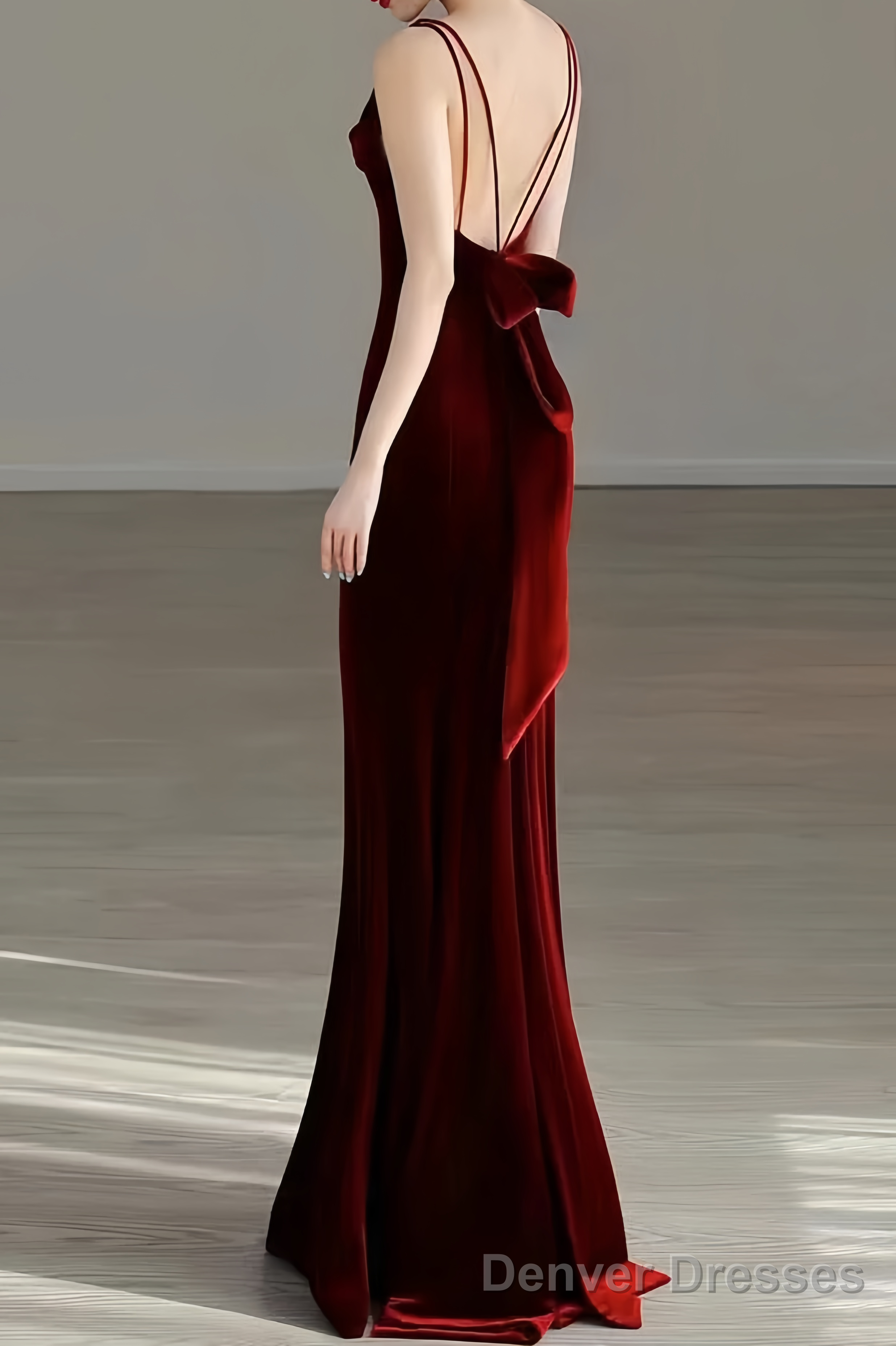 Sexy Mermaid Long Burgundy Prom Dress Evening Dresses