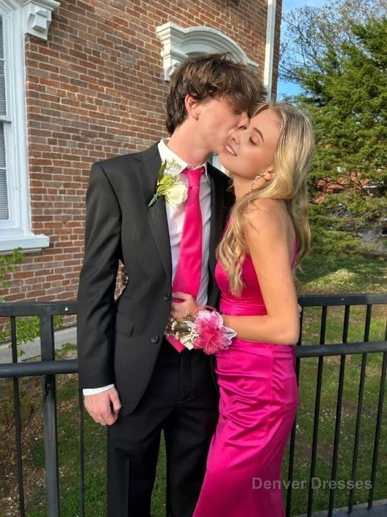 Sexy Mermaid Long Hot Pink Prom Dress 22th Birthday Outfits Main image