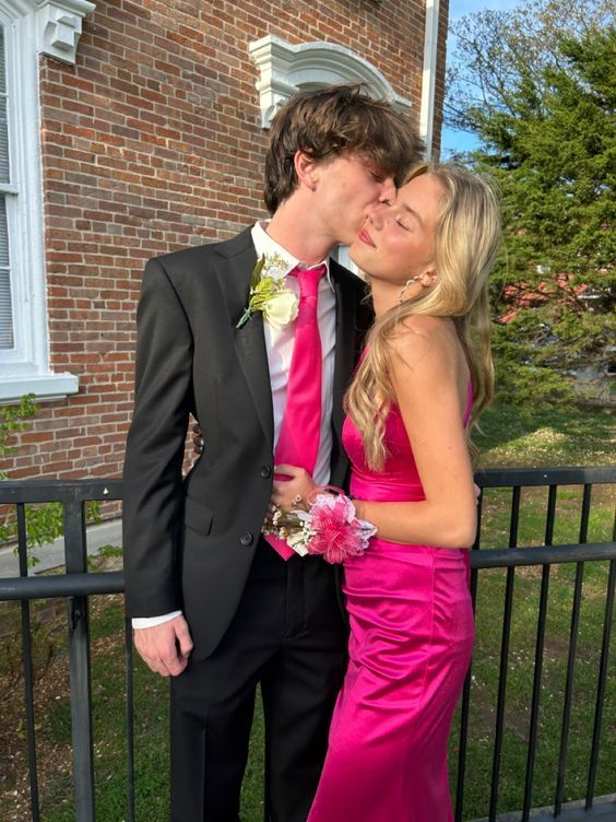 Sexy Mermaid Long Hot Pink Prom Dress Birthday Outfits Secondary image