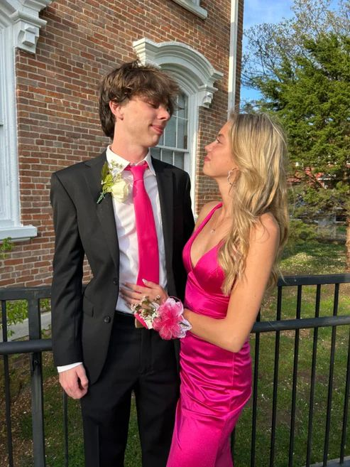 Sexy Mermaid Long Hot Pink Prom Dress Birthday Outfits