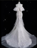 Sexy Mermaid Off The Shoulder White Lace Long Wedding Dress Brides Dress