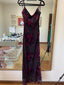 Sexy Mermaid Prom Gown With Straps Floral Black Prom Dresses