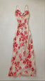 Sexy Mermaid Prom Gown With Straps Floral Pink Prom Dresses