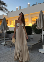 Sexy A Line Spaghetti Straps Blue Backless Prom Dress Long Party Dress