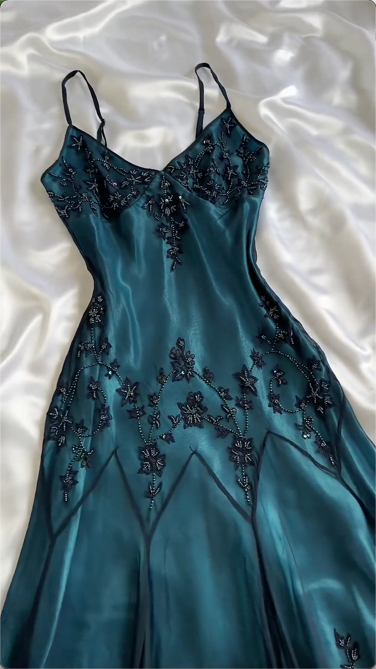 Sexy Mermaid Spaghetti Straps Floor Length Beads Evening Dress Prom Dress