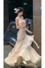Sexy Mermaid Spaghetti Straps Ivory Long Prom Dresses Night Dress Birthday Outfits