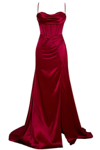 Sexy Mermaid Spaghetti Straps Olive Green Long Evening Dress Backless Prom Dress