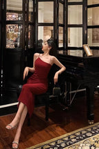 Sexy Mermaid Spaghetti Straps Red Prom Dresses Birthday Outfits Evening Gown