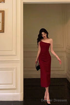 Sexy Mermaid Spaghetti Straps Red Prom Dresses Birthday Outfits Evening Gown