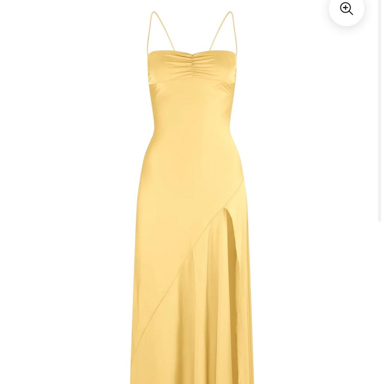 Sexy Mermaid Spaghetti Straps Sleeveless Party Dress Yellow Prom Dress