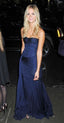 Sexy Mermaid Strapless Floor Length Navy Blue Evening Dress Prom Dress