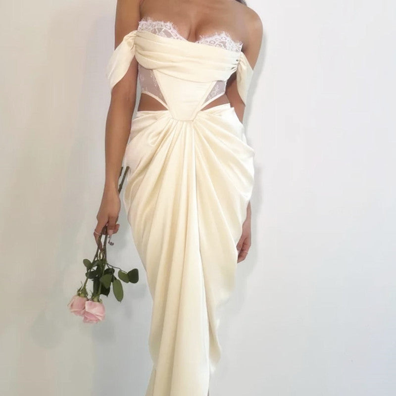 Sexy Mermaid Strapless Long Chiffon Prom Dress Secondary image