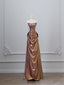 Sexy Mermaid Strapless Sequin Brown Long Prom Dress