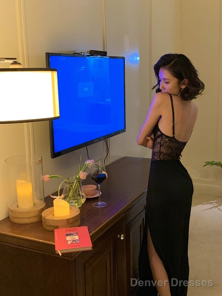 Sexy Mermaid Straps Black Lace Prom Dress 21Th Birthday Outfits Secondary image