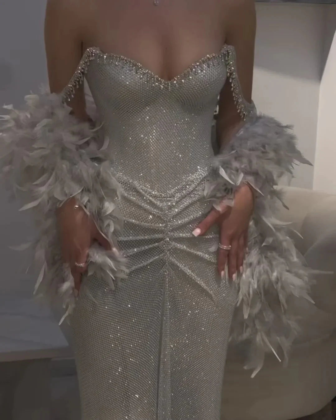 Sexy Mermaid Straps Silver Sequin Long Prom Dress Party Dress 20Th Birthday Outfits Graduation Dress
