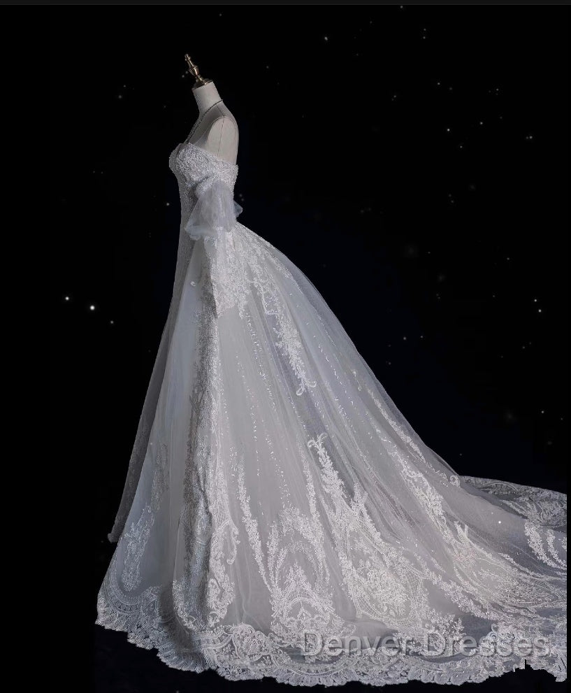 Sexy Mermaid Sweetheart Long Sleeves White Lace Wedding Dress Brides Dress