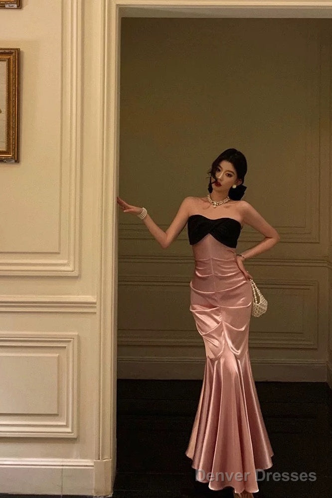 Sexy Mermaid Sweetheart White Long Satin Prom Dresses Birthday Outfits Secondary image