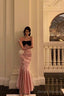 Sexy Mermaid Sweetheart White Long Satin Prom Dresses Birthday Outfits