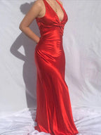 Sexy Mermaid V Neckline Long Prom Dress