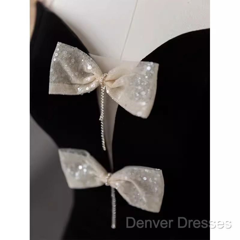 Sexy Mermaid Velvet Party Dress Black Prom Dress