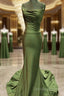 Sexy Open Back Mermaid Bridesmaid Dress Spaghetti Straps