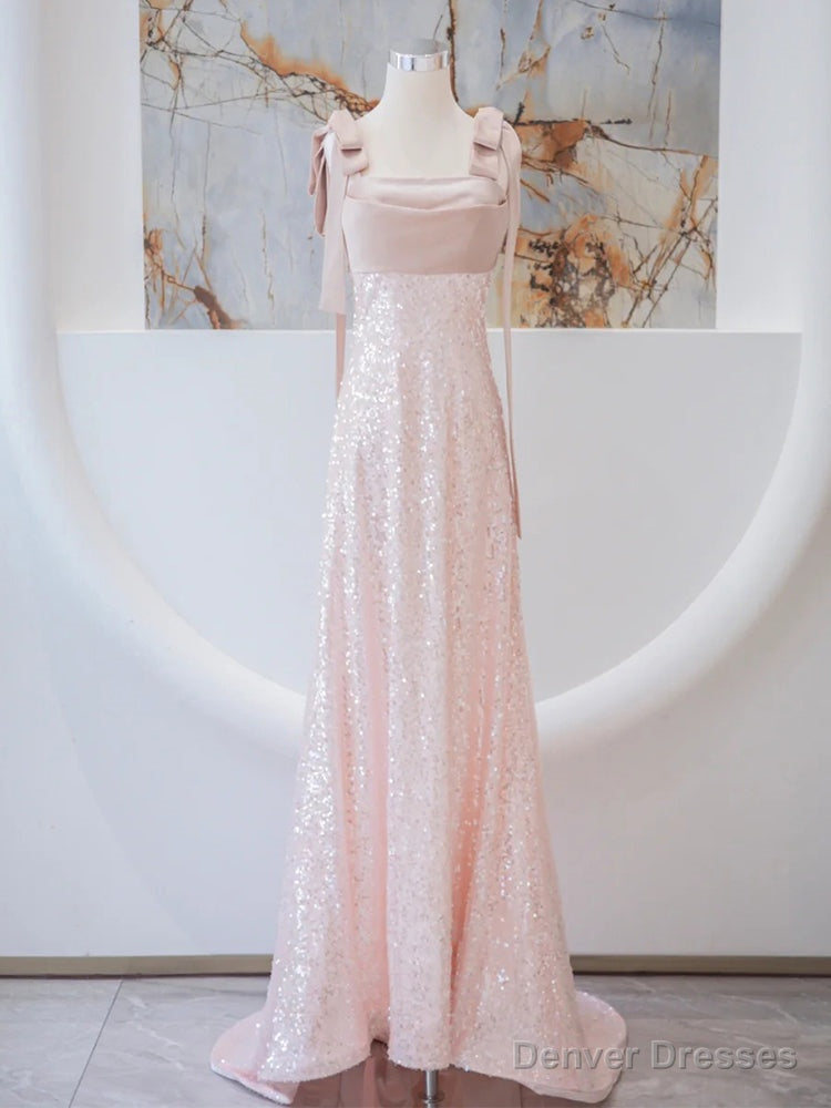 Sexy Pink Mermaid Straps Prom Dress Main image