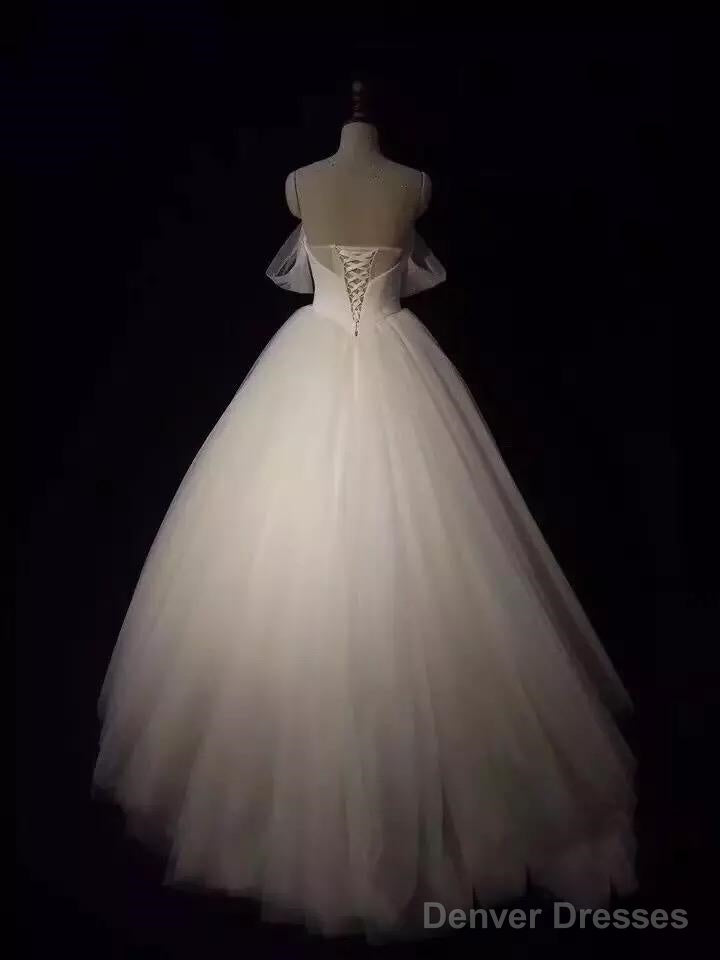 Sexy Pleated Sweetheart Tulle Ball Gowns Wedding Dresses Off-The-Shoulder