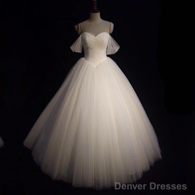 Sexy Pleated Sweetheart Tulle Ball Gowns Wedding Dresses Off-The-Shoulder Main image