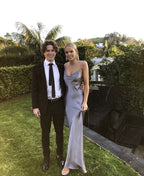 Sexy Prom Dress Sheath Long Evening Dress Spaghetti Straps Long Prom Dress