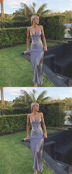 Sexy Prom Dress Sheath Long Evening Dress Spaghetti Straps Long Prom Dress