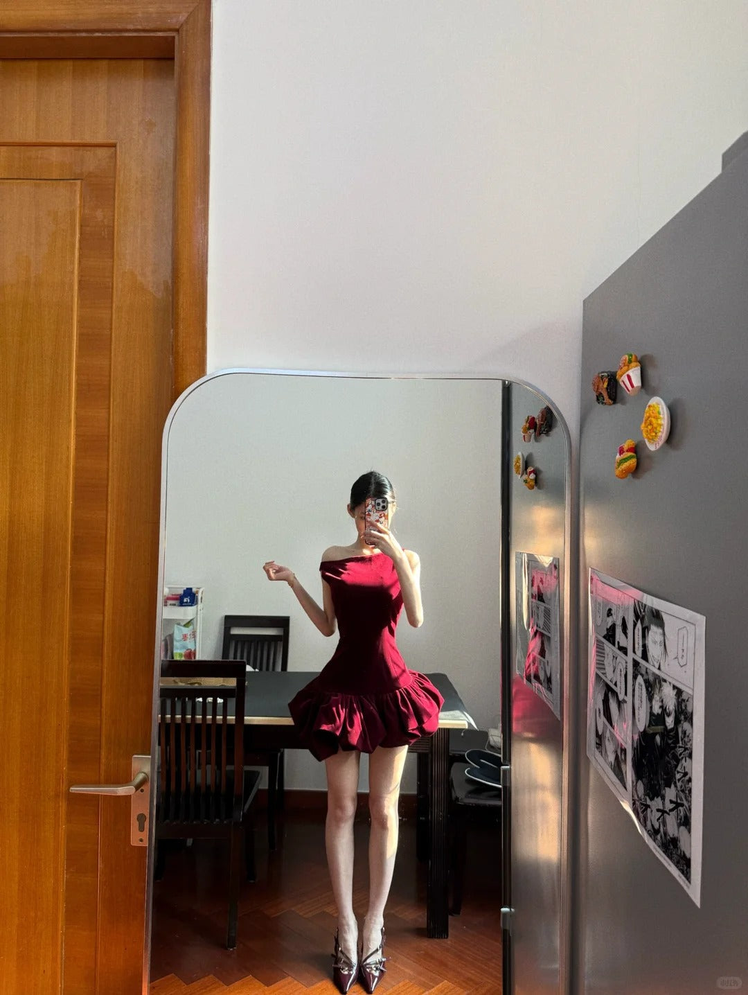 Sexy Red Sleeveless Waisted Flower Bud Skirt 17Th Birthday Homecoming Dress Secondary image