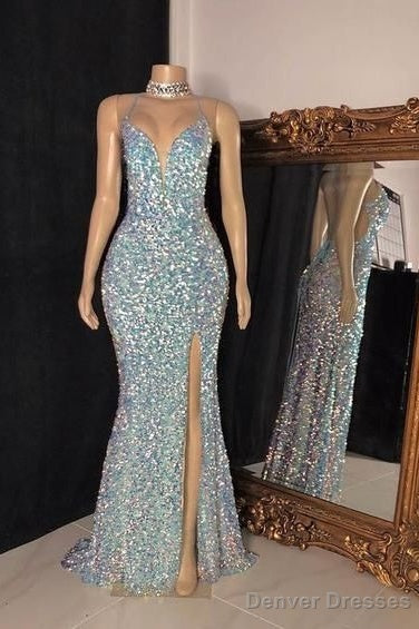 Sexy Sequins Sleeveless Mermaid Prom Dresses Main image