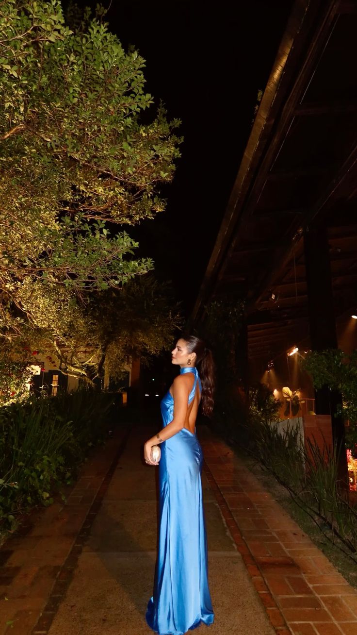 Sexy Sheath Blue Evening Gown Prom Party Dress