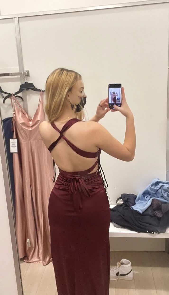 Sexy Sheath Halter V Neckline Burgundy Satin Slit Party Dress Long Prom Dress