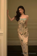 Sexy Sheath Spaghetti Straps Floral Lace Prom Dresses Birthday Outfits Evening Gown