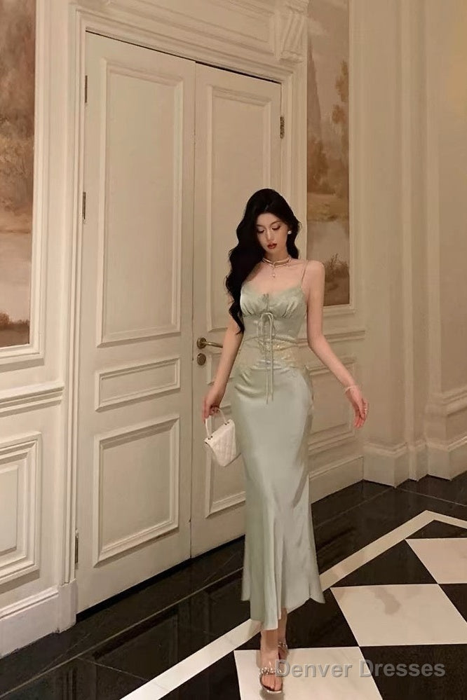 Sexy Sheath Spaghetti Straps Green Prom Dresses Birthday Outfits Evening Gown Main image