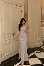 Sexy Sheath Spaghetti Straps Long Prom Dresses Birthday Outfits Evening Gown