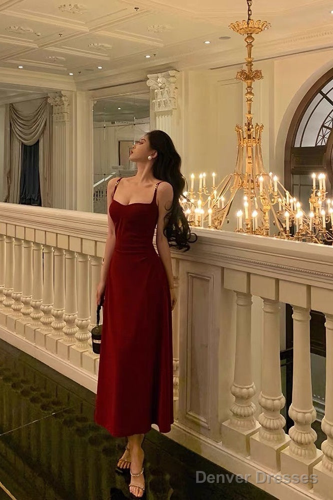 Sexy Sheath Spaghetti Straps Red Knee Length Prom Dresses Birthday Outfits Main image