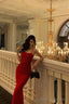 Sexy Sheath Spaghetti Straps Sleeveless Red Date Night Dress Prom Dresses Birthday Outfits